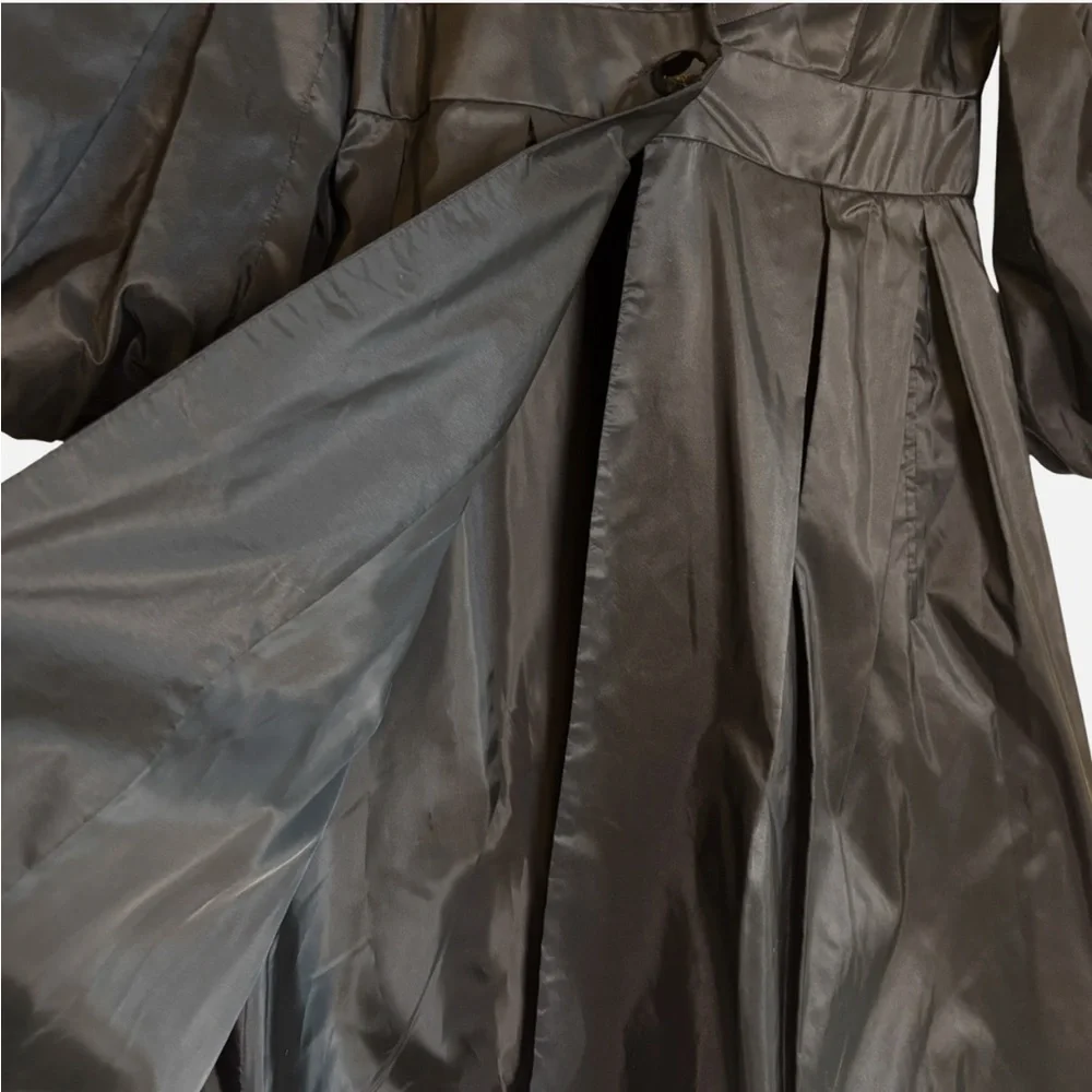 Rare Y2K VTG Black Puff Balloon Sleeve Opera Coat Trench Gothic Victorian 10 - Picture 5 of 6